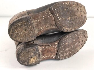Paar Stiefel für Mannschaften der Wehrmacht. Nicht gereinigt, Sohlenlänge 30,5cm