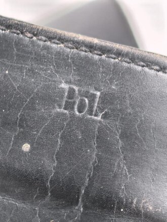Paar Stiefel für Offiziere der Polizei, datiert 1942. Ungereinigtes Paar, Sohlenlänge 28,5cm