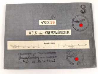 Landkarte "Wels und Kremsmünster" datiert...