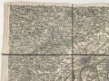 Landkarte "Wels und Kremsmünster" datiert 1938, Maße: 53 x 39 cm, auf Stoff geklebt