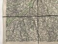 Landkarte "Wels und Kremsmünster" datiert 1938, Maße: 53 x 39 cm, auf Stoff geklebt