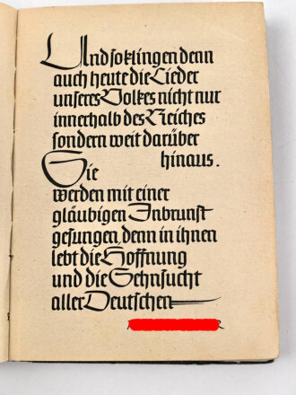 "SS Liederbuch" herausgegeben von der Reichsführung SS, Zentralverlag der NSDAP, 264 Seiten, DIN A6