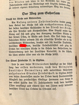 Reichsführer SS Heinrich Himmler "Die Schutzstaffel" als antibolichewistische Kampforganisation, 31 Seiten, unter DIN A5, wasserschaden