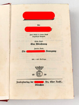 Adolf Hitler " Mein Kampf" von einem HJ Führer Ortsgruppe Gaflenz 1939