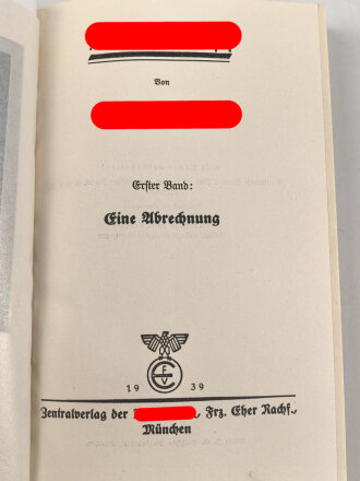Adolf Hitler " Mein Kampf" 1. Band von 1939 mit Widmung für einen HJ Angehörigen