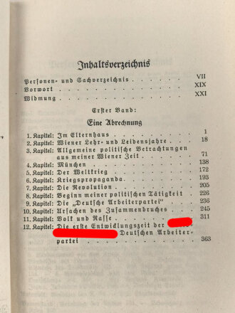 Adolf Hitler " Mein Kampf" 1. Band von 1939 mit Widmung für einen HJ Angehörigen