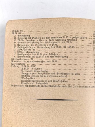 "Unterrichtsbuch für Soldaten" Ausgabe A für Schützen (Gewehr und M.G.), Kriegsausgabe Winter 1939/40, 286 Seiten, DIN A5