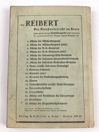 "Der Dienstunterricht im Heere, Ausgabe für den Schützen der Schützenkompanie" datiert 1941, 332 Seiten, DIN A 5, gebraucht