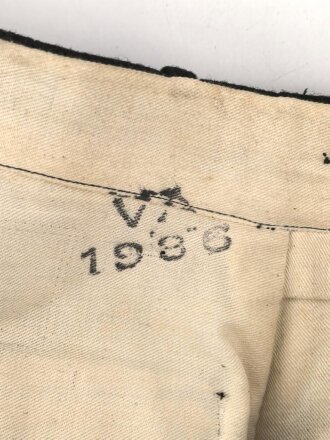 Allgemeine SS, schwarze Stiefelhose in gutem Zustand. Gestempelt " VA 1936"