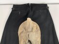 Stiefelhose schwarz mit Lederbesatz. Eigentumstsück in gutem Zustand, vermutlich für einen Angehörigen des NSKK