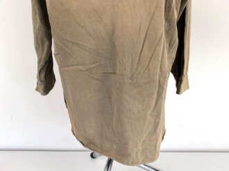 Waffen SS, Diensthemd im typischen Schnitt, sogenannte " Sahariana" Relativ dickes Material, stark getragen