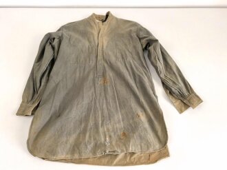 Waffen SS, Diensthemd im typischen Schnitt, sogenannte " Sahariana" Relativ dickes Material, stark getragen