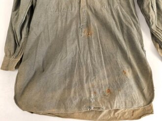 Waffen SS, Diensthemd im typischen Schnitt, sogenannte " Sahariana" Relativ dickes Material, stark getragen