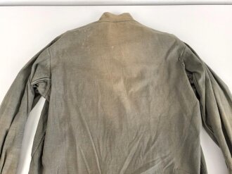 Waffen SS, Diensthemd im typischen Schnitt, sogenannte " Sahariana" Relativ dickes Material, stark getragen