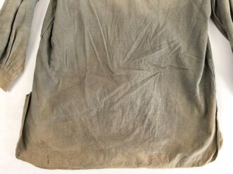 Waffen SS, Diensthemd im typischen Schnitt, sogenannte " Sahariana" Relativ dickes Material, stark getragen