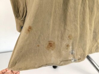 Waffen SS, Diensthemd im typischen Schnitt, sogenannte " Sahariana" Relativ dickes Material, stark getragen
