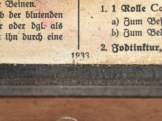 Verbandkasten für KFZ der Wehrmacht. Originallack, ungereinigtes Stück