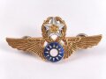 Taiwan, Abzeichen für Piloten / Senior Command Wing. Golden, alter Art. Die Gegenstücke mit Klebstoffresten, ein Pin abgerissen