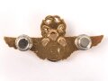 Taiwan, Abzeichen für Piloten / Senior Command Wing. Golden, alter Art. Die Gegenstücke mit Klebstoffresten, ein Pin abgerissen