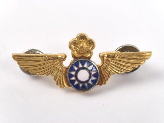 Taiwan, Abzeichen für Piloten / Pilots Wing. Die Gegenstücke mit Klebstoffresten