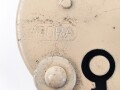 Wehrmacht Vorhängeschloss "Bora 1944", Originallack, Neuwertig mit zwei Schlüsseln, so auch an den Motorradpacktaschen verwandt