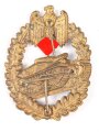 Panzertruppe Heer, Auflage für die Schützenschnur neuer Art ab 9. Stufe , Zink vergoldet