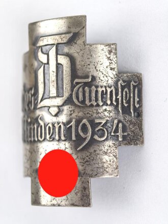 Fahnennagel " Deutsches Turnfest Minden 1934" Höhe 40mm
