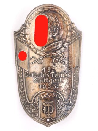 Fahnennagel " 15. Deutsches Turnfest Stuttgart 1933" Höhe 68mm