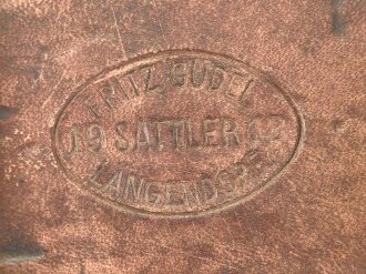Schweiz, Patronentasche Leder datiert 1918, angetrocknet