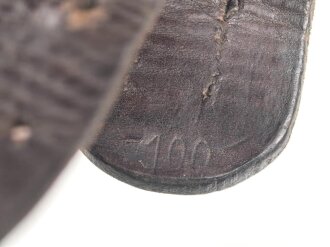 1. Weltkrieg, Koppelriemen für Mannschaften, ungeschwärztes Stück, datiert 1915. Gesamtlänge 100cm
