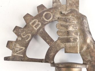 N.S. Bauorganisation NSBO, Fahnenspitze aus Buntmetall mit resten  der versilberung