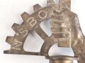 N.S. Bauorganisation NSBO, Fahnenspitze aus Buntmetall mit resten  der versilberung
