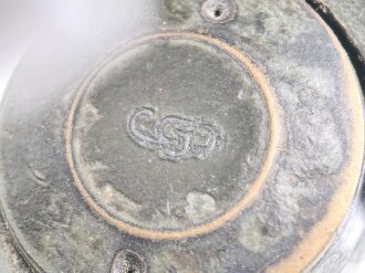 Kaiserreich und 1. Weltkrieg, Fernglas 08 von Goerz Berlin. Klare Durchsicht, Originallack, abgegriffen