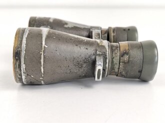 Kaiserreich und 1. Weltkrieg, Fernglas 08 von Goerz Berlin. Klare Durchsicht, Originallack, abgegriffen