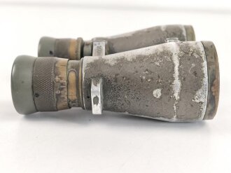 Kaiserreich und 1. Weltkrieg, Fernglas 08 von Goerz Berlin. Klare Durchsicht, Originallack, abgegriffen