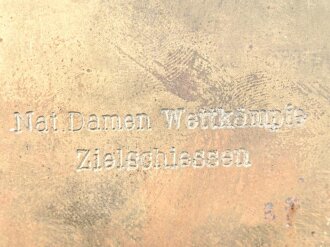 NSRL, Fachamt Eissport. Plakette anlässlich der Internationalen Wintersportwoche Garmisch Partenkirchen . Hersteller Poellath, Maße 7 x 7cm