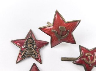 Russland 2. Weltkrieg, Fünf Mützensterne aus dem Nachlass eines deutschen Soldaten