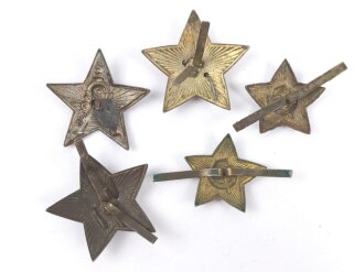 Russland 2. Weltkrieg, Fünf Mützensterne aus dem Nachlass eines deutschen Soldaten