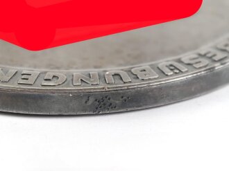 N.S. Reichsbund für Leibesübungen, Sieger Plakette anlässlich " Deutsche Wintersport Meisterschaften 1935 Garmisch Partenkirchen " Durchmesser 96mm. Randprägung " Poellath Schrobenhausen"