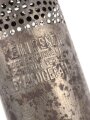 Dochtlampe zur Sammleranwärmung für Wehrmachtsfahrzeuge, ungereinigtes Stück, Originallack, datiert 1943