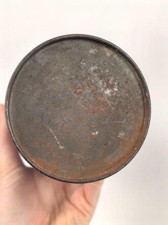 Dochtlampe zur Sammleranwärmung für Wehrmachtsfahrzeuge, ungereinigtes Stück, Originallack, datiert 1942