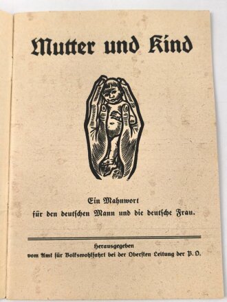 NSV "Mutter und Kind" Büchlein, 32 Seiten, DIN A6