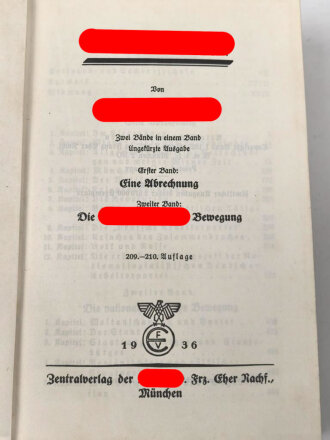 Adolf Hitler " Mein Kampf" blaue Ganzleinenausgabe von 1936, gebraucht