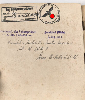 H. Dv. 471 "Handbuch für Kraftfahrer" datiert 1943 vom Kommando der Schutzpolizei Frankfurt, 351 Seiten