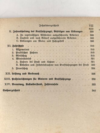H. Dv. 471 "Handbuch für Kraftfahrer" datiert 1943 vom Kommando der Schutzpolizei Frankfurt, 351 Seiten