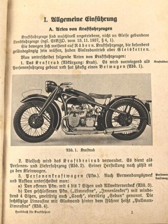 H. Dv. 471 "Handbuch für Kraftfahrer" datiert 1943 vom Kommando der Schutzpolizei Frankfurt, 351 Seiten