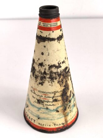 Blechdose " Motanol Winteröl" leer, ungereinigt, Höhe etwa 23cm.. Aus den 1930iger Jahren