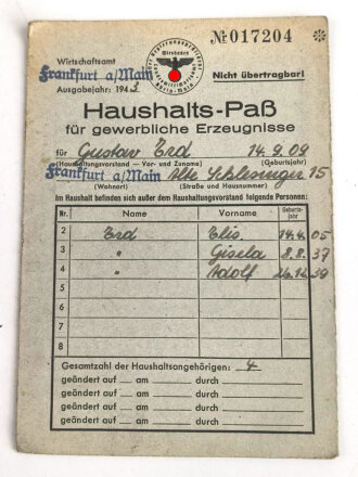 Gruppe Ausweise und Dokumente eines Herrn aus Frankfurt am Main