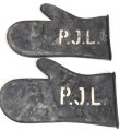 Paar Handschuhe zum schweren  Gasschutzanzug . Weiches Gummi " Dolomit 6 / 7"