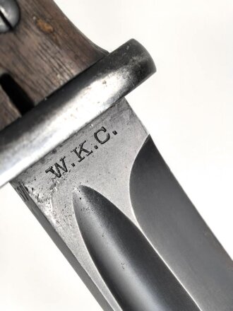 Seitengewehr Modell 84/98 für k98 der Wehrmacht. Nummerngleiches Stück von WKC 1937